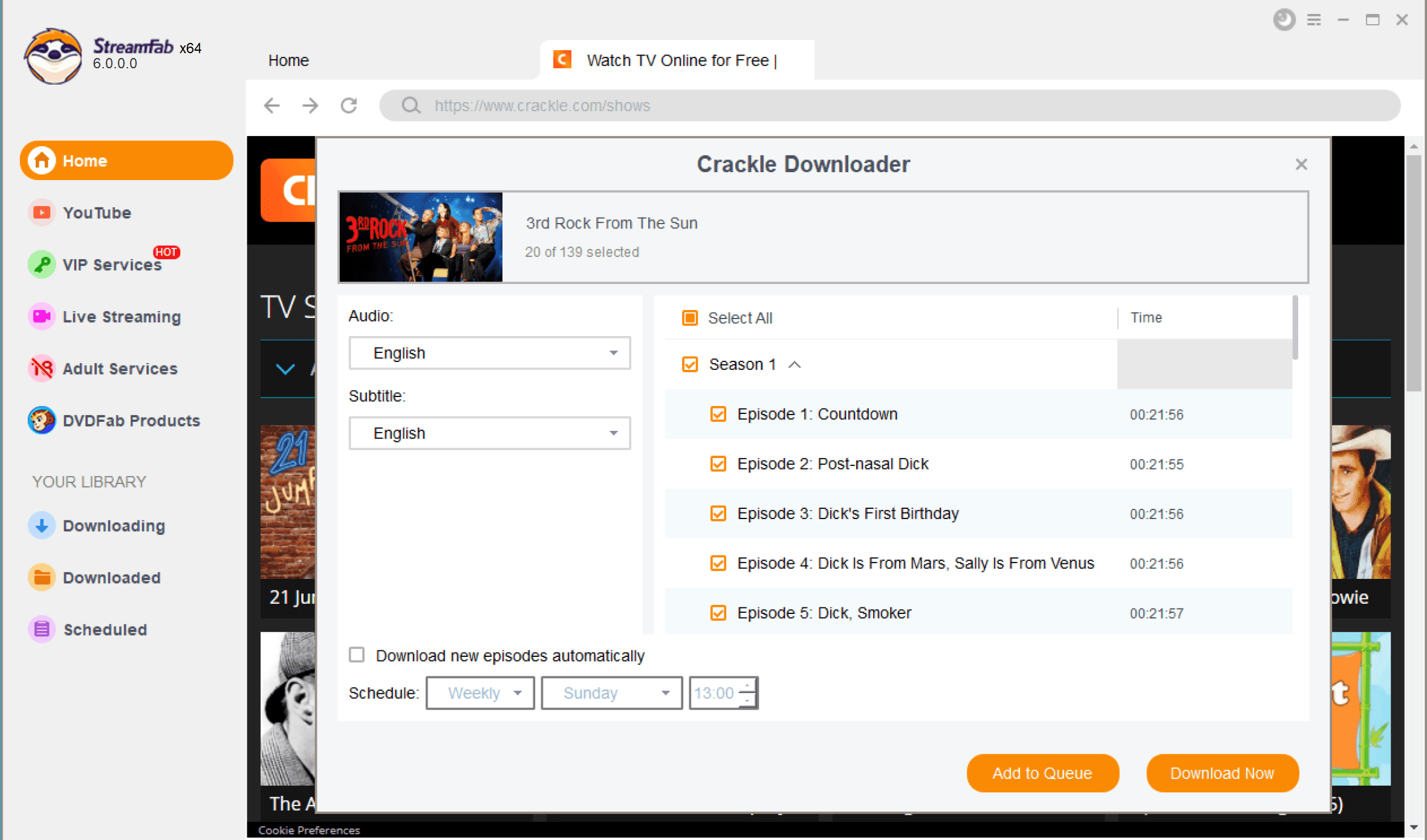 lire des vidéos de Crackle