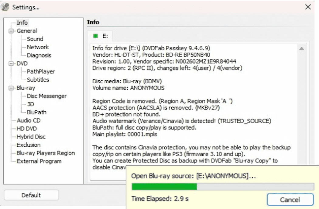 Passkey for blu-ray guide 2