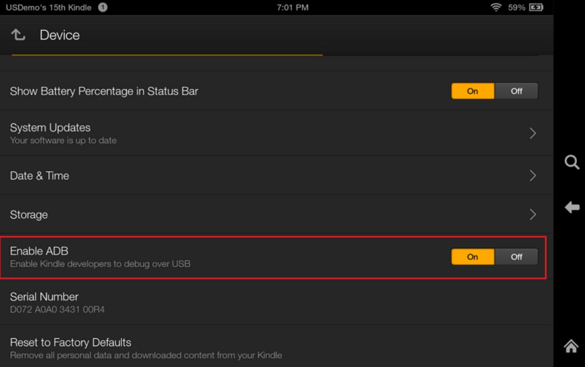 Enable ADB If Kindle Fire Isn't Showing up on PC
