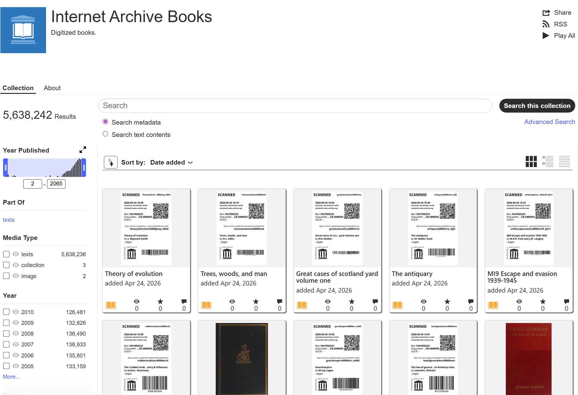 Free PDF ebook download sites: Internet Archive Books