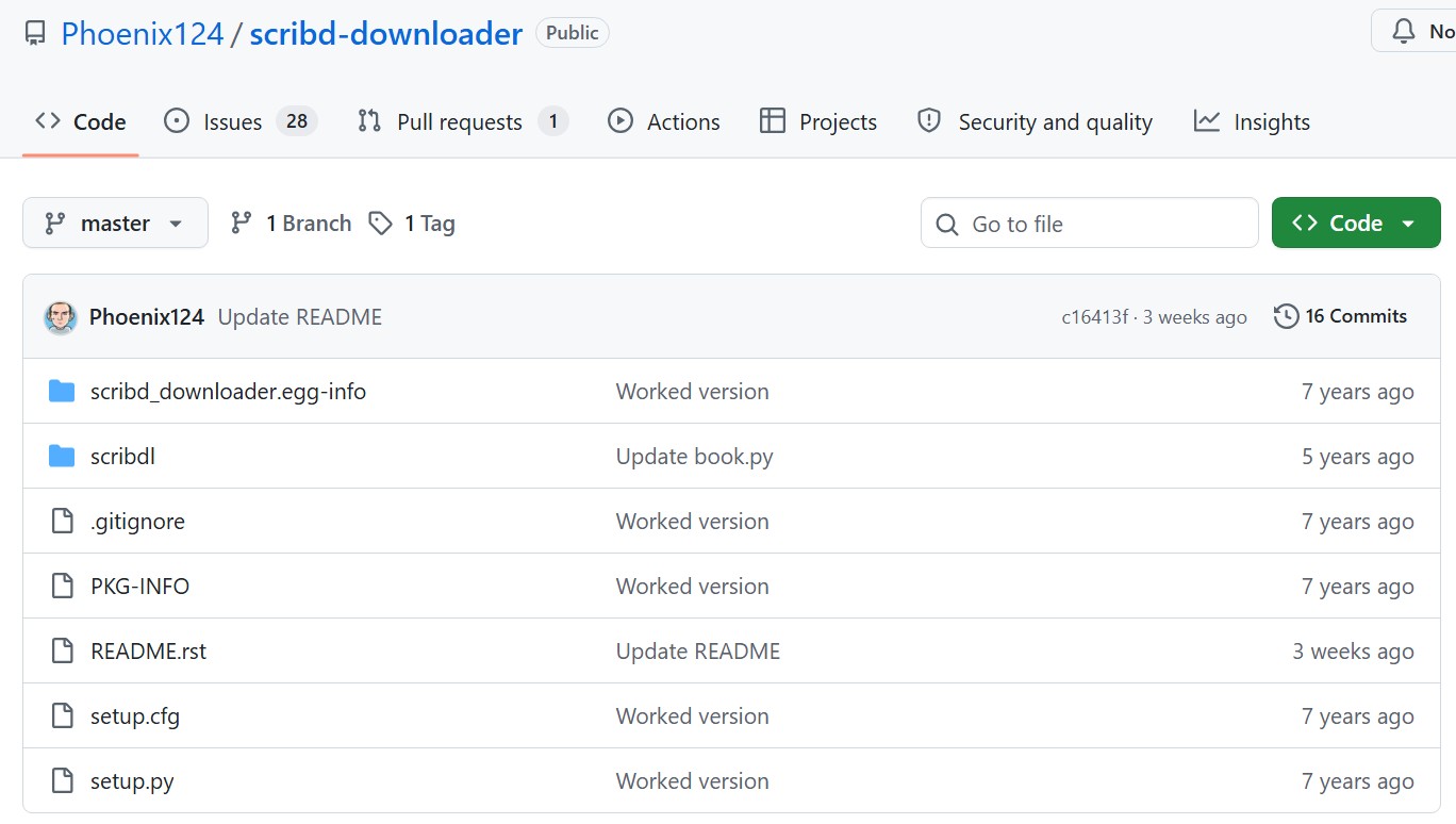 8 best free scribd downloaders in 2026: Phoenix124 / scribd-downloader