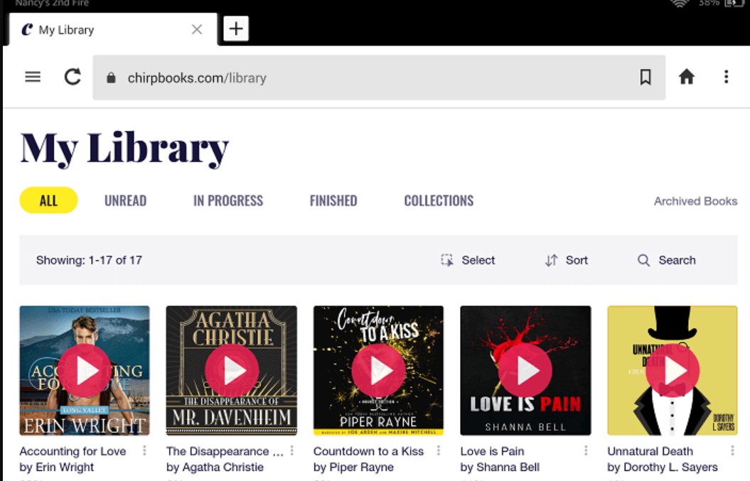 sites for free online audiobooks: chirpbooks.com