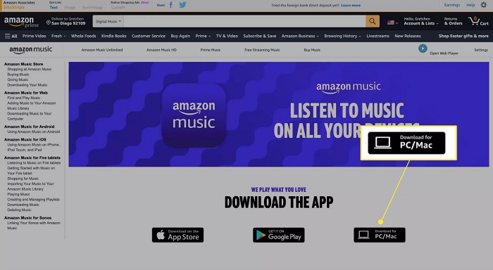 amazon music download:1. Download via the Web App