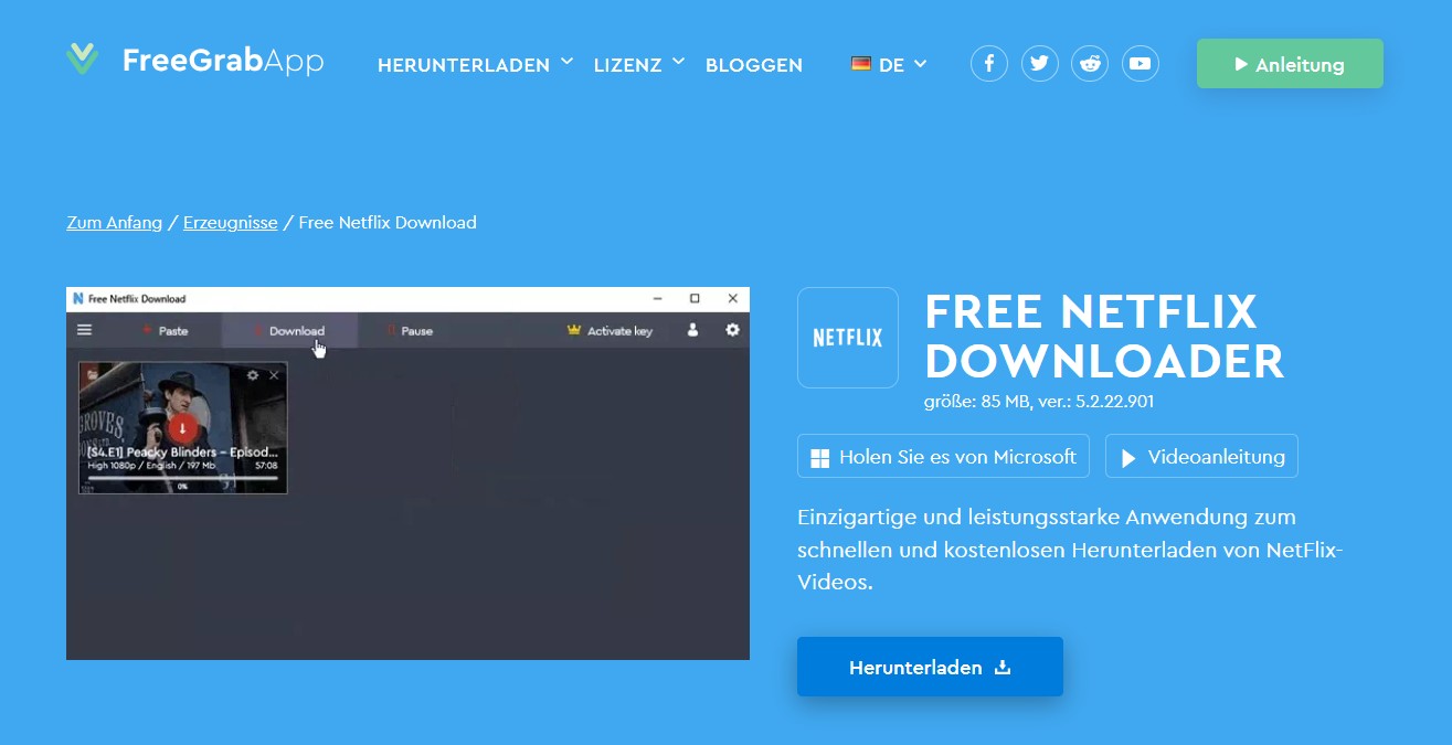 FreeGrabApp Free Netflix Downloader