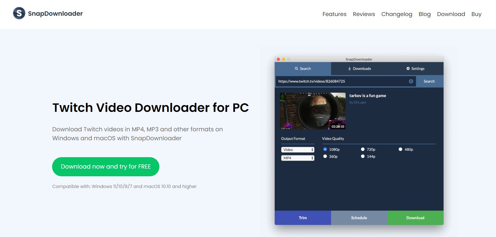 SnapDownloader Twitch Video Downloader