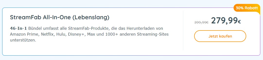 Kosten zum Herunterladen von Bibel TV Videos mit StreamFab