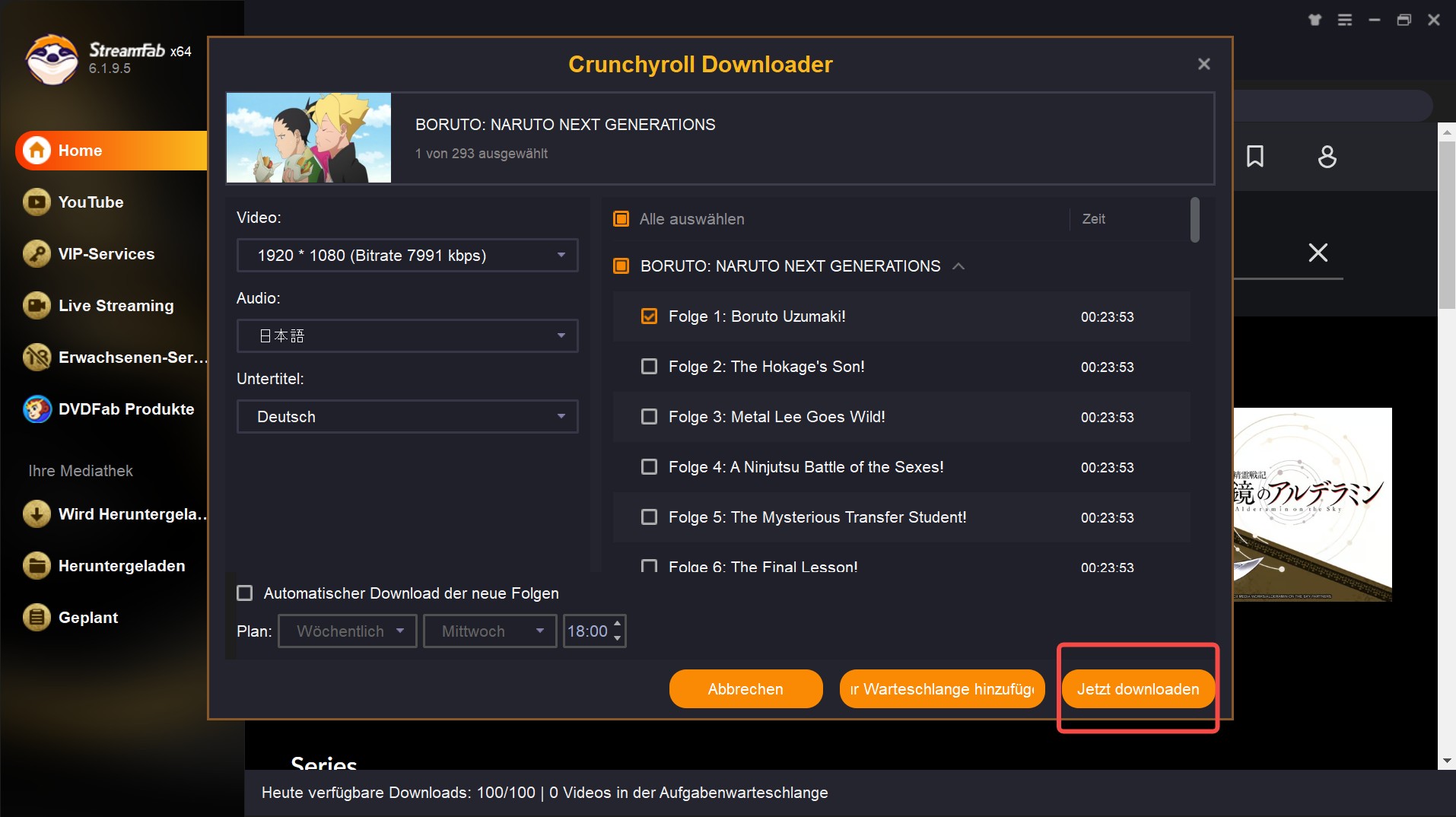 Wie kann man neue Boruto Folgen herunterladen? - Mit StreamFab All-In-One