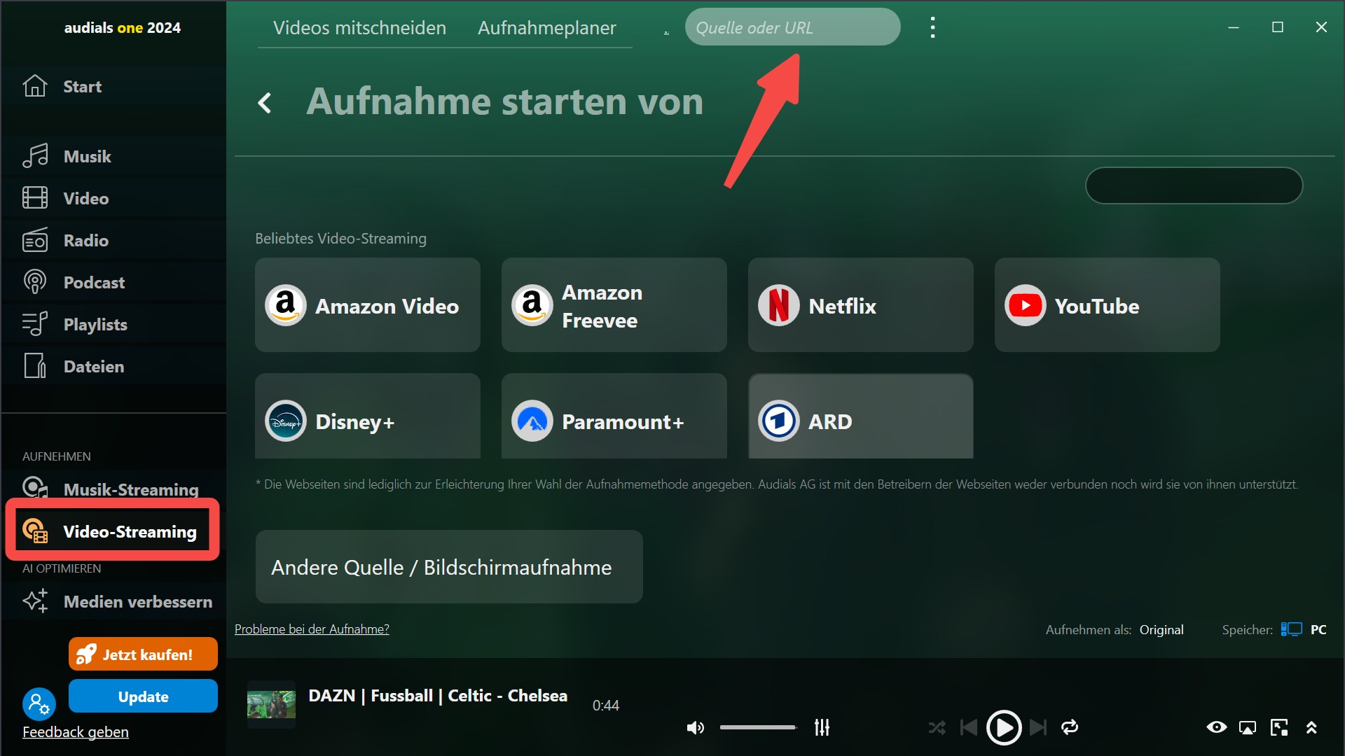 Mit Audials zum DAZN Offline Schauen