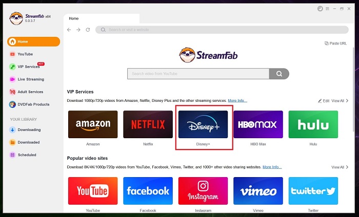 Disney Plus 4k:Tipp: Laden Sie Inhalte für die Offline-Anzeige mit dem StreamFab Disney Plus Downloader herunter