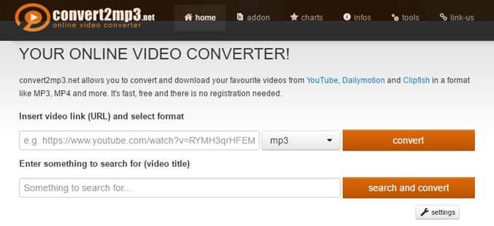 youtube downloader free online:4. Convert2mp3.net - Free YouTube Downloader Online