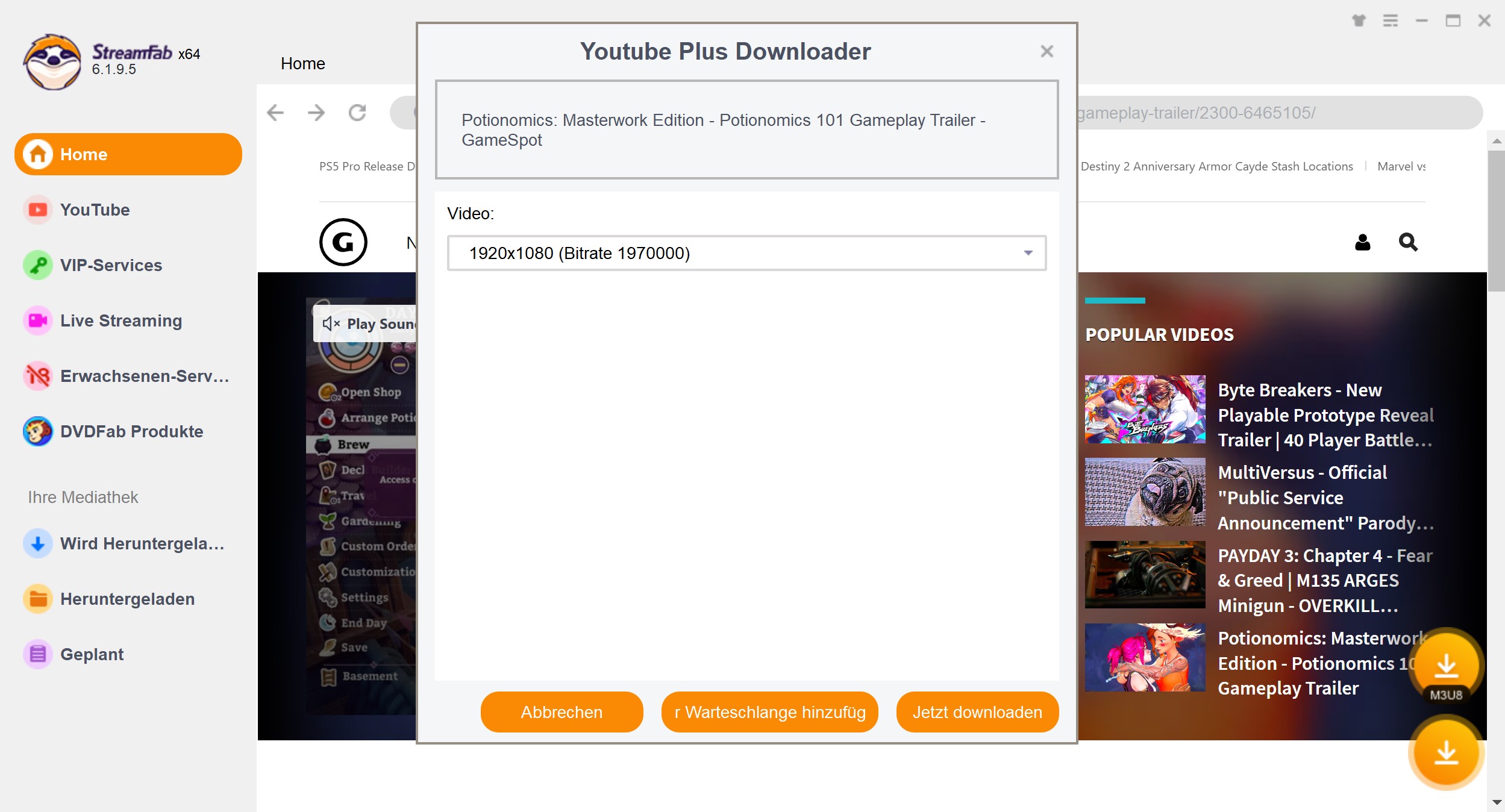 M3U8 Download mit StreamFab DRM M3U8 Downloader