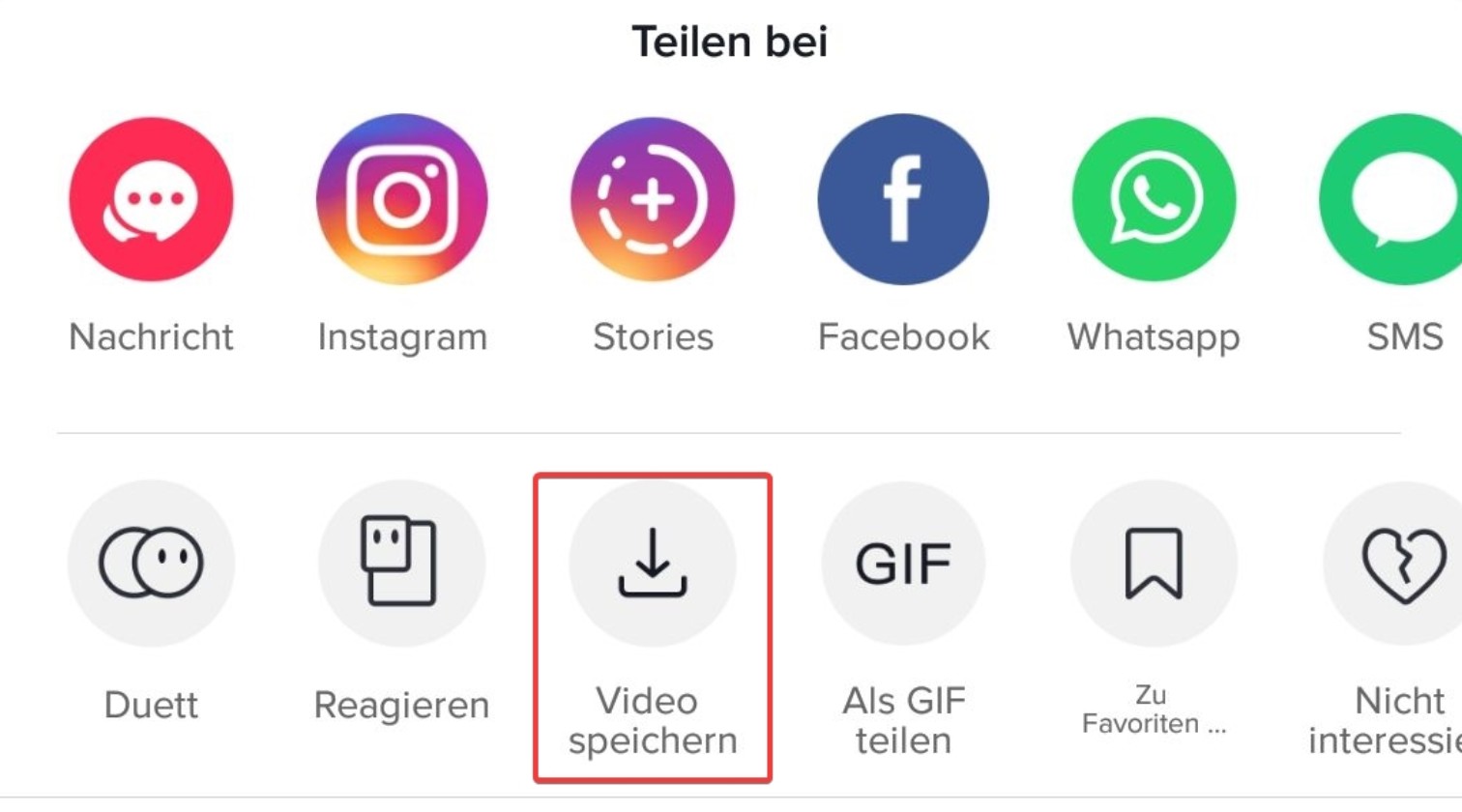 TikTok App selbst: TikTok Videos auf Android- und iOS-Geräten downloaden