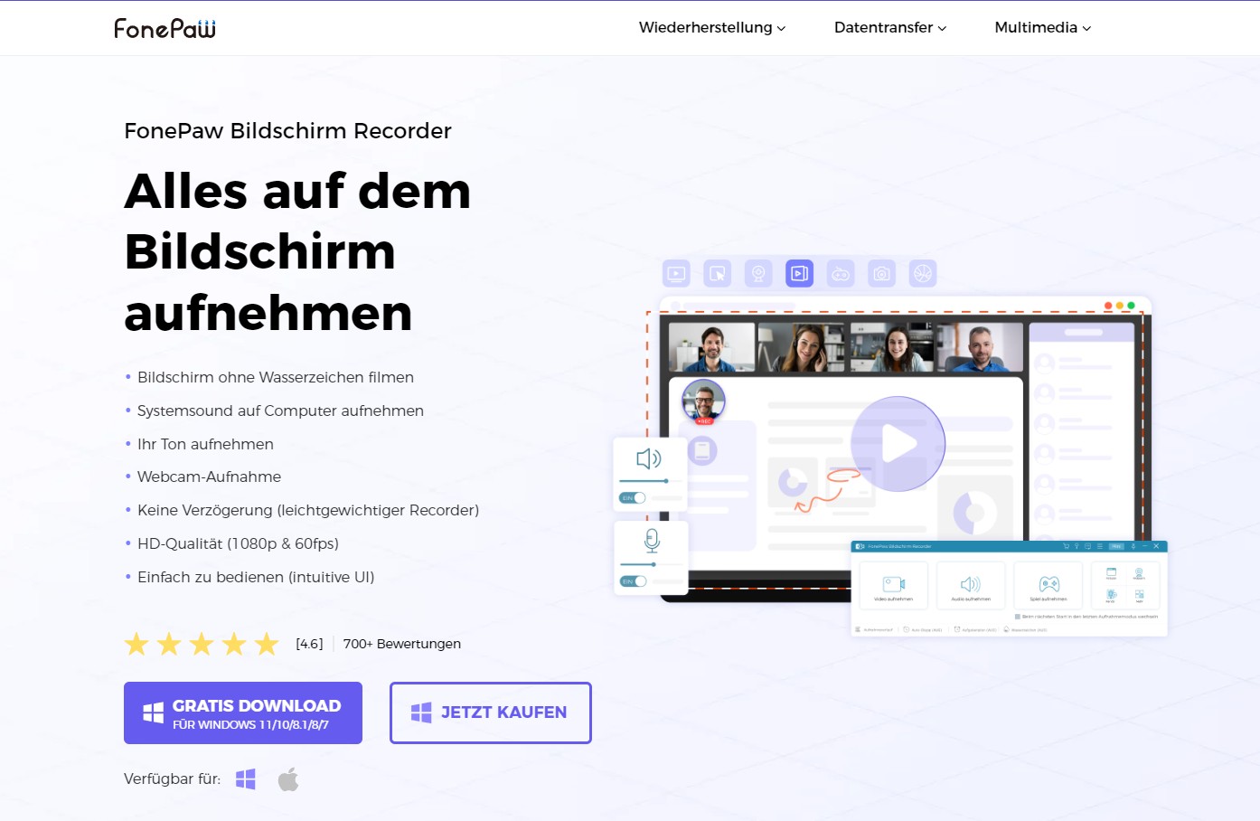 Joyn aufnehmen: FonePaw Bildschirm Recorder