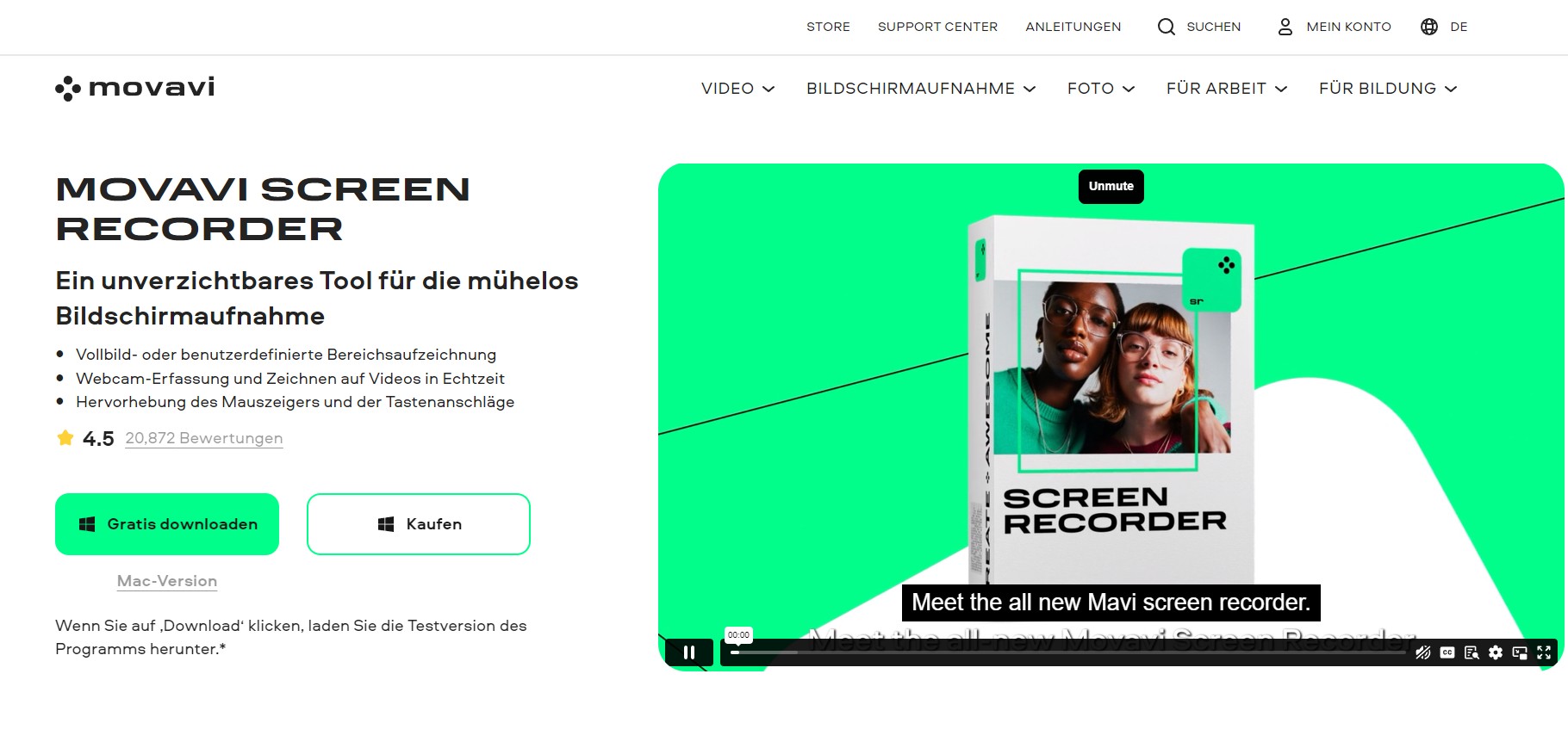 Magenta TV Video Download mit Movavi Screen Recorder