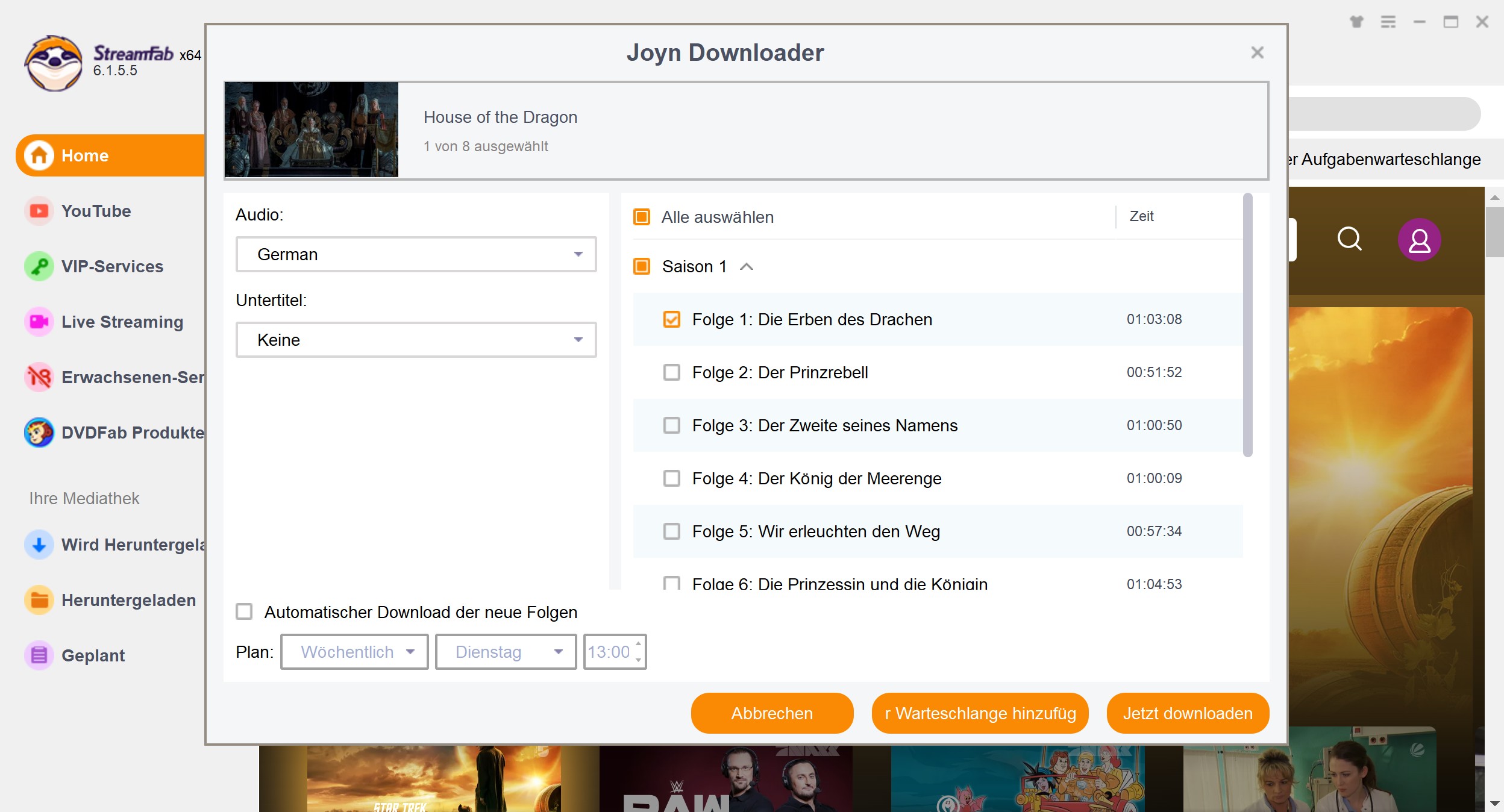 Alternative 1: StreamFab Video Downloader [Beste Gesamtleistung]