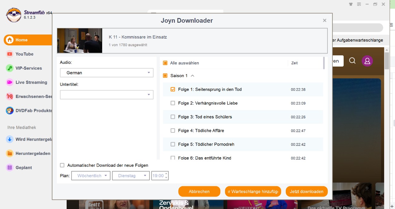 Videos von Joyn mit StreamFab herunterladen