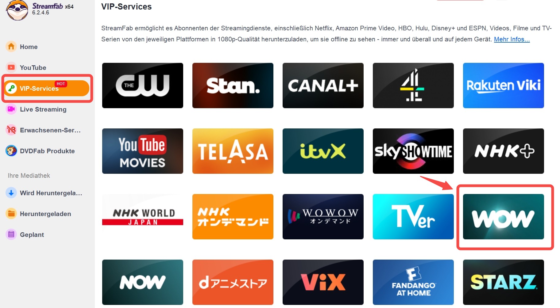 Bessere Alternative: StreamFab WOW Downloader