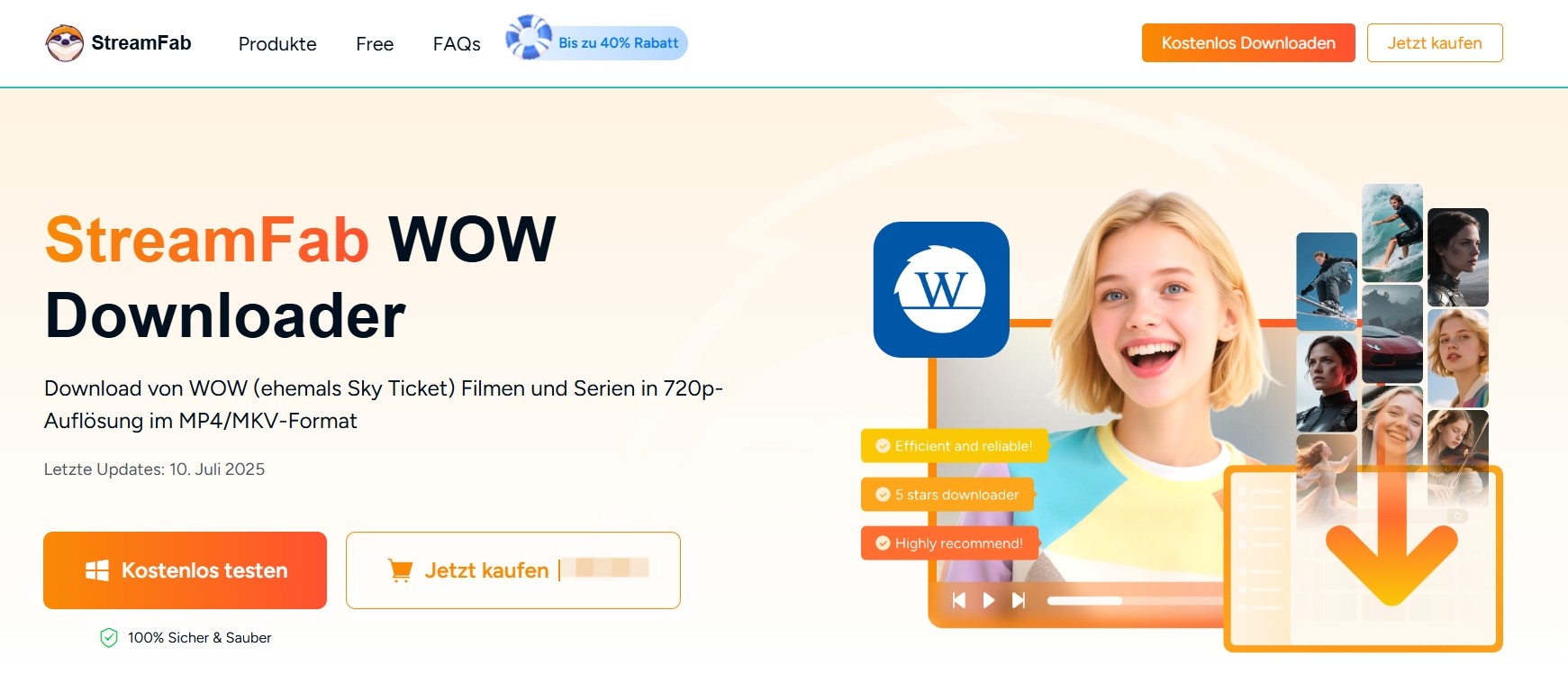 Beste Software zum WOW TV Video Offline-Schauen: StreamFab WOW Downloader