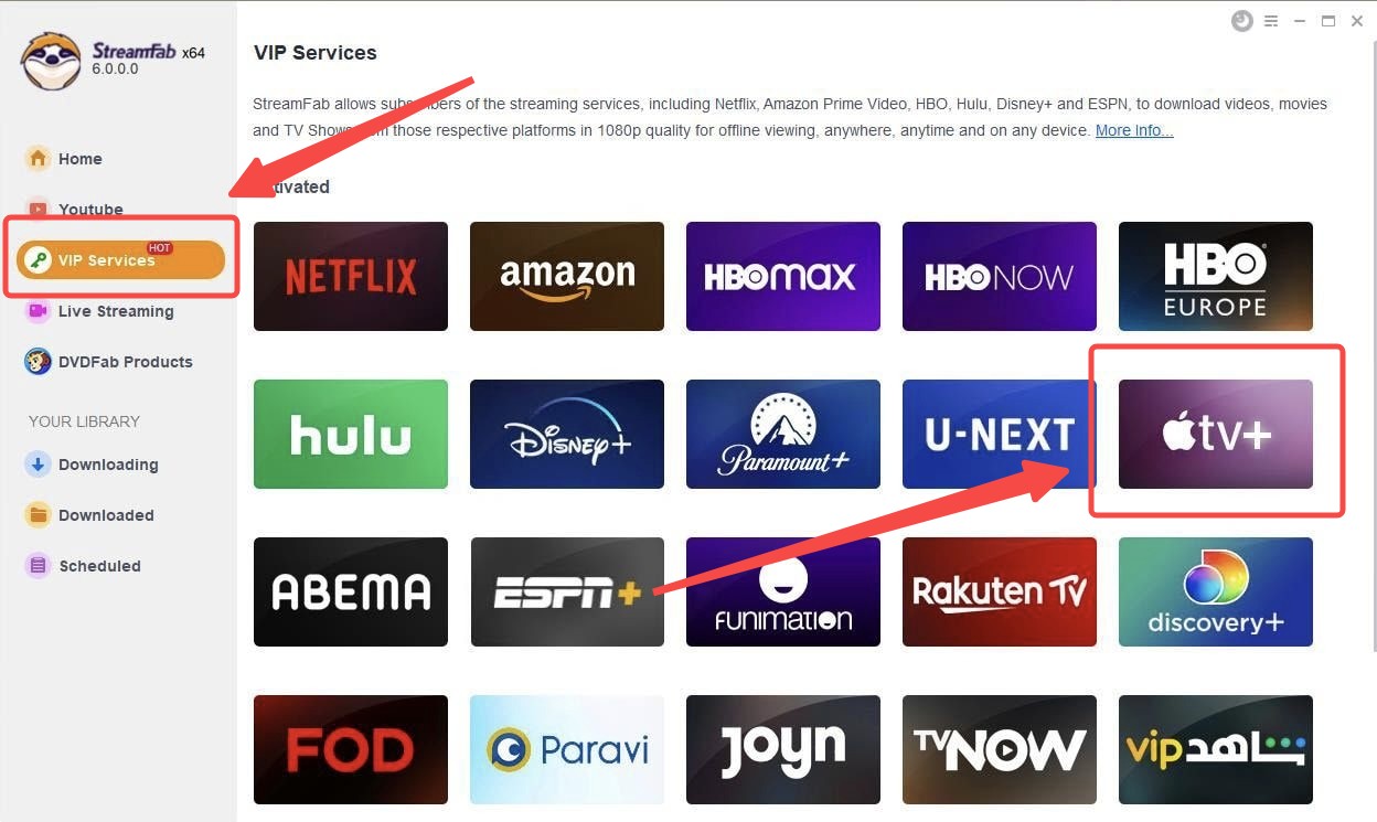 how to record on Apple TV: step 2 of streamfab