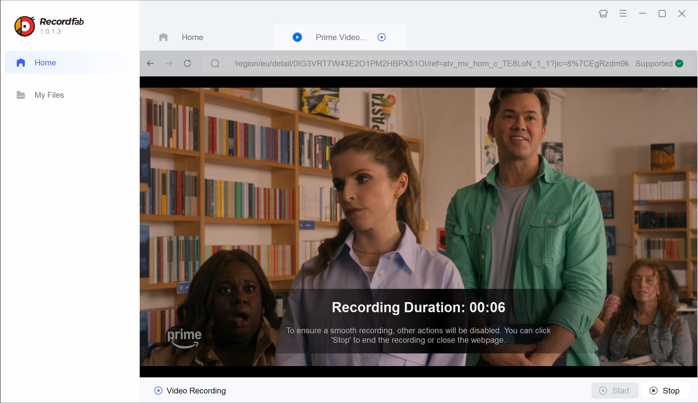 convert amazon live video to mp4 with recordfab: step 3