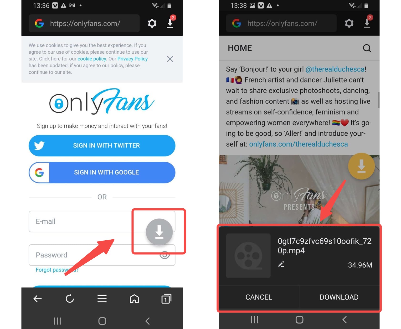 OnlyFans Downloader auf Android: AhaSave