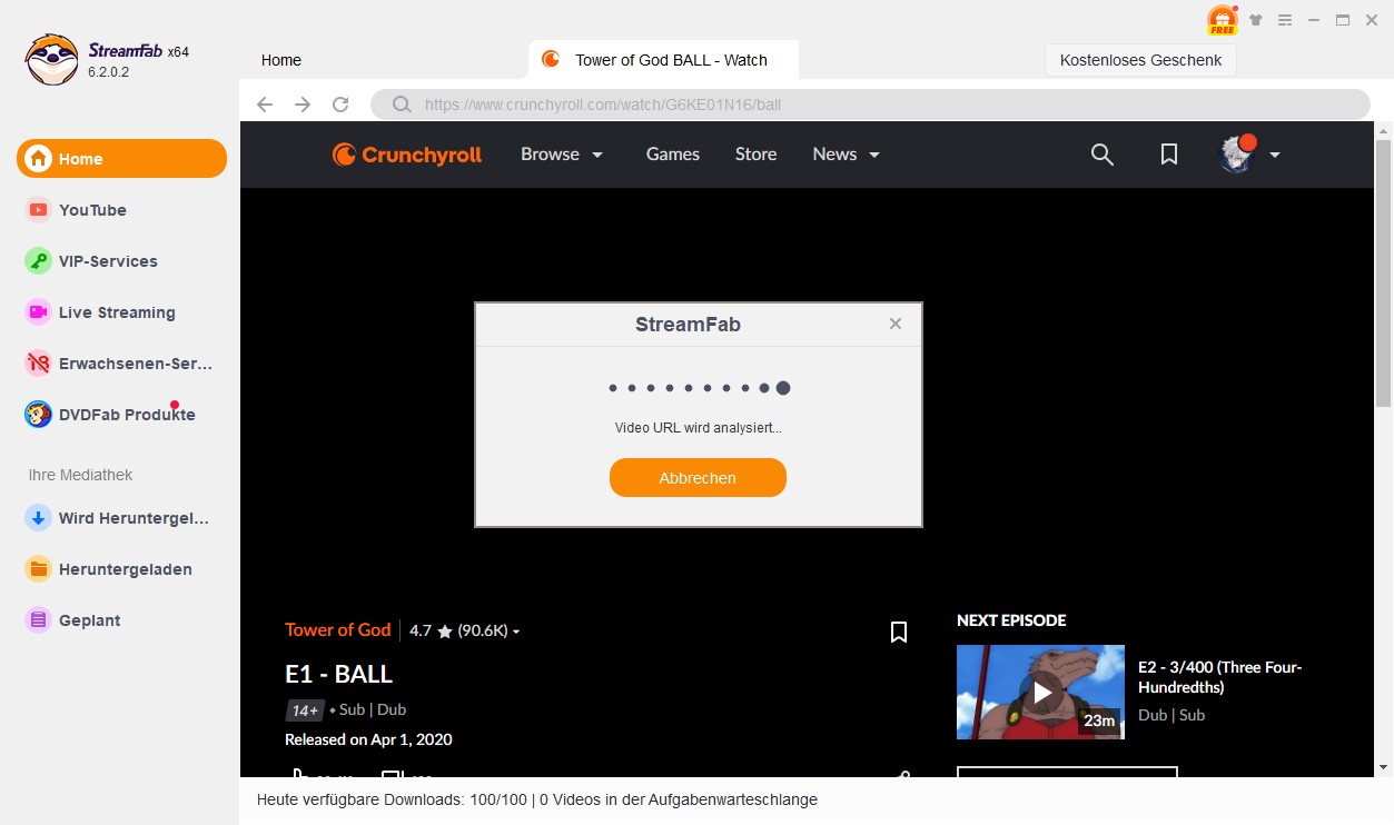 2. Wie kann man Crunchyroll Download auf PC ermöglichen?