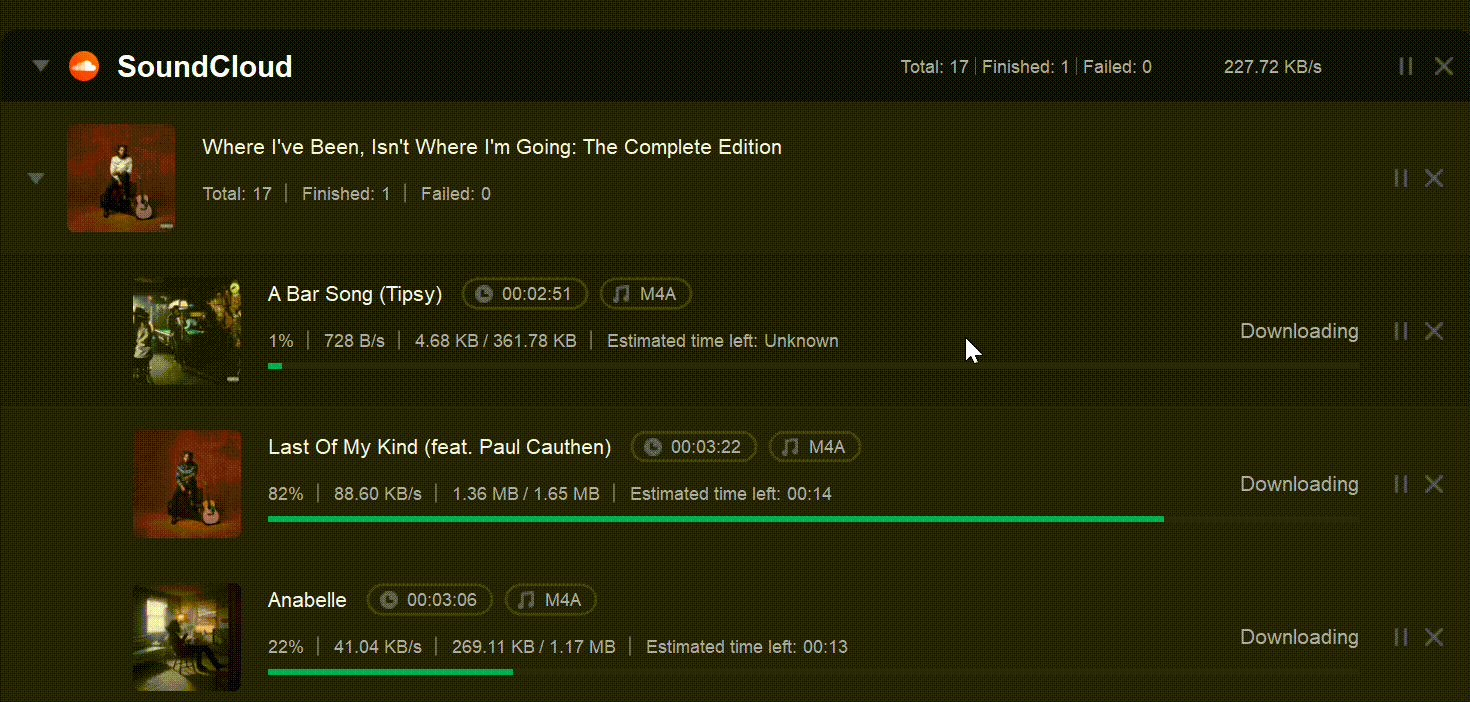 soundcloud playlist process