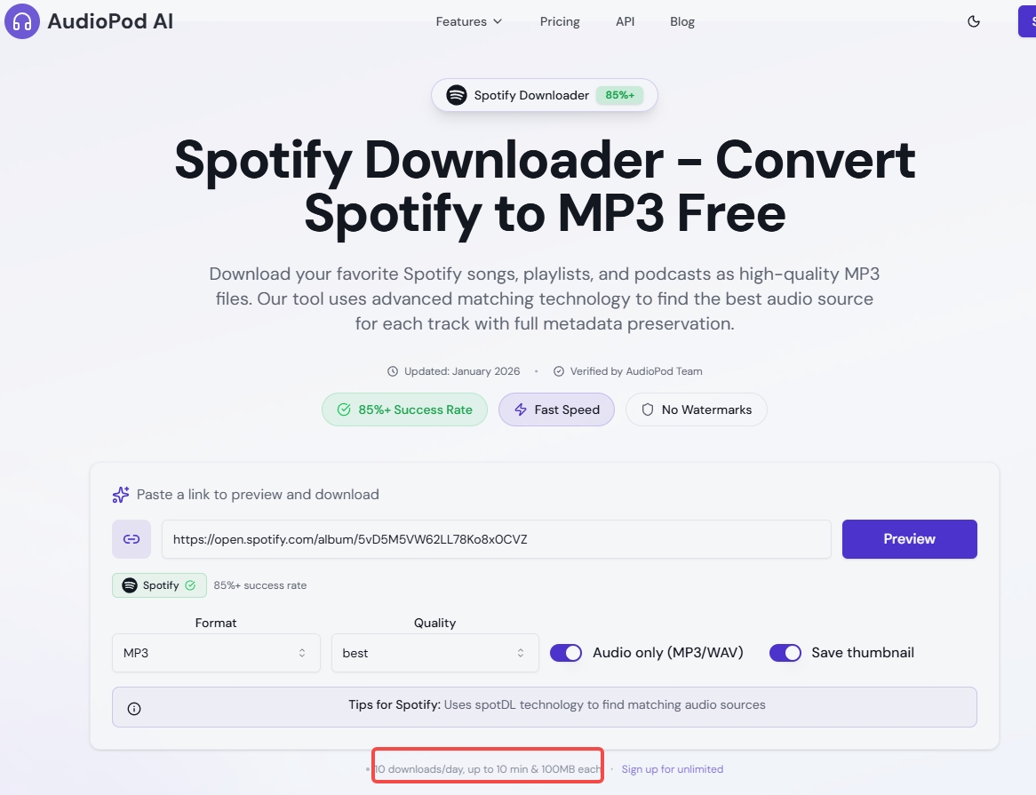audiopod-Spotify-to-mp3-downloader