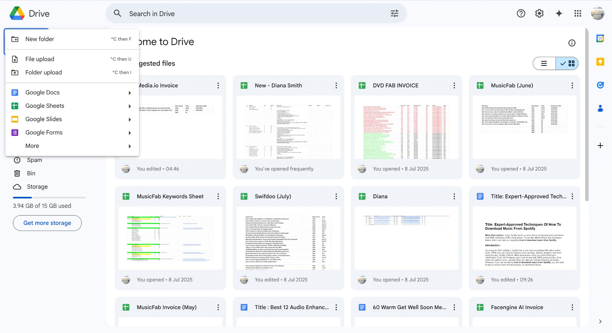 Open Google Drive