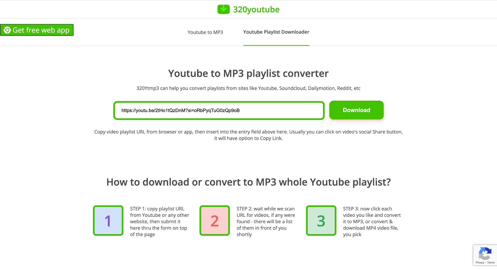 Open the 320YouTube online 