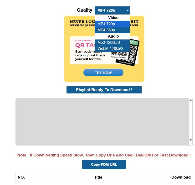 playlist downloader results