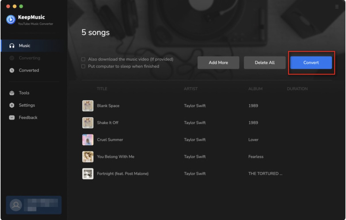  choose the output format MP3