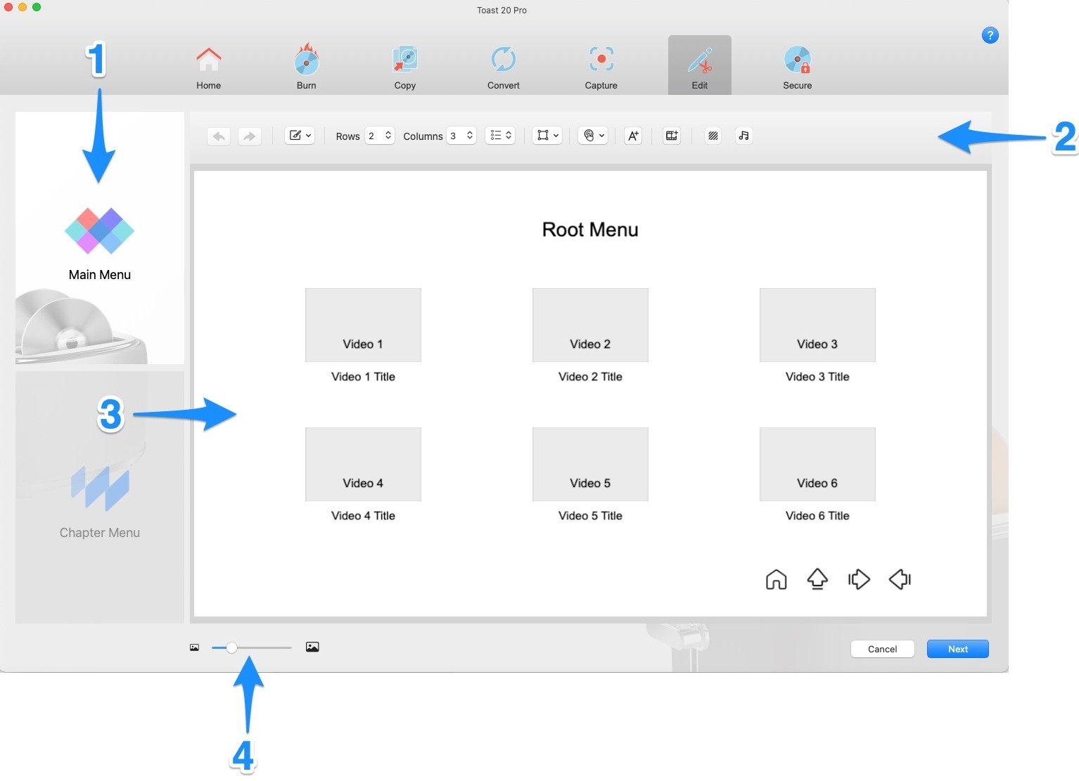 Free dvd menu creator: Roxio Toast 20