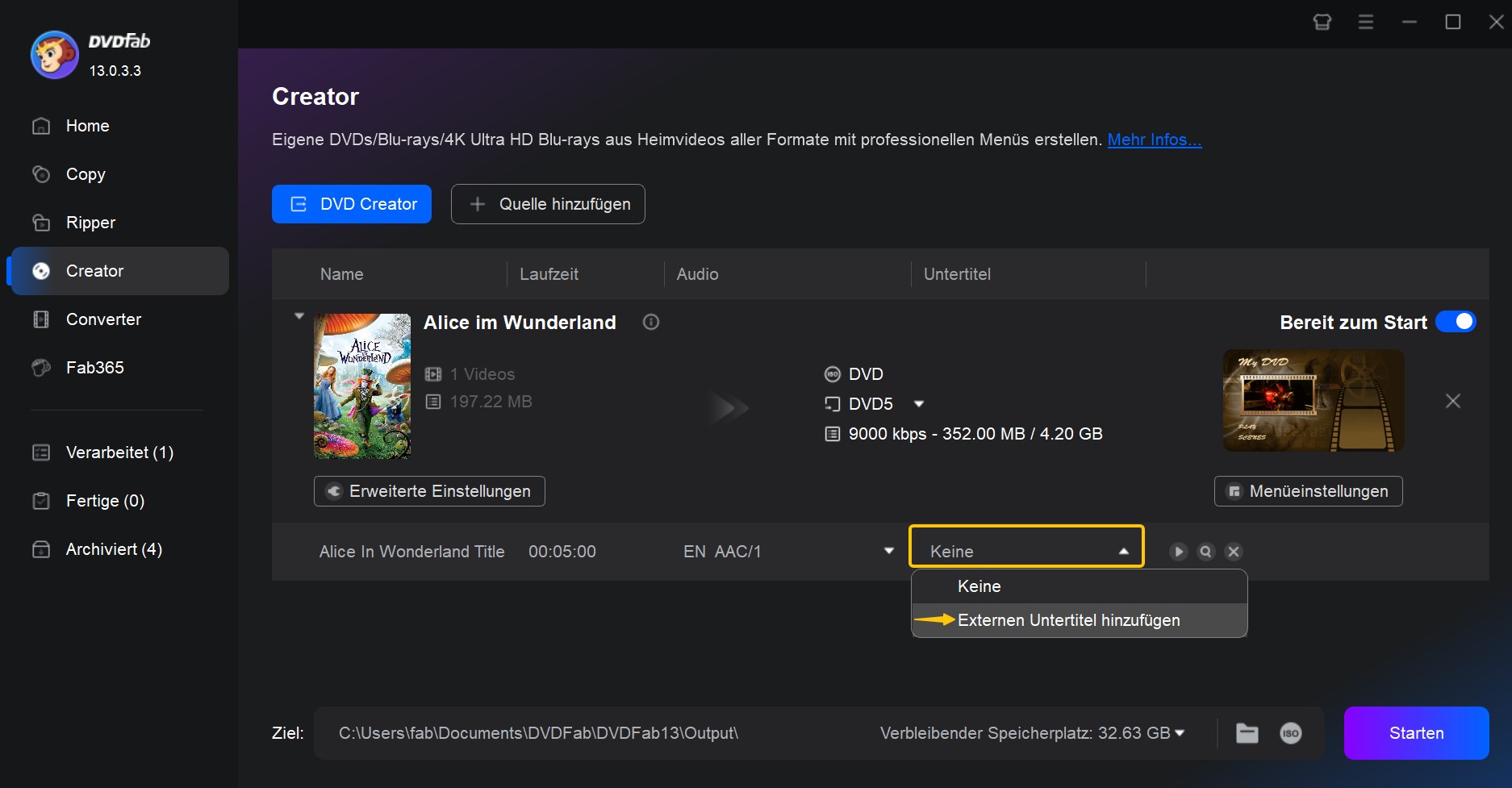 Wie Sie DVDs unter Windows 11 brennen mit DVDFab DVD Creator? [Anleitung]