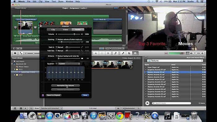 audio normalisieren:iMovie (Mac)