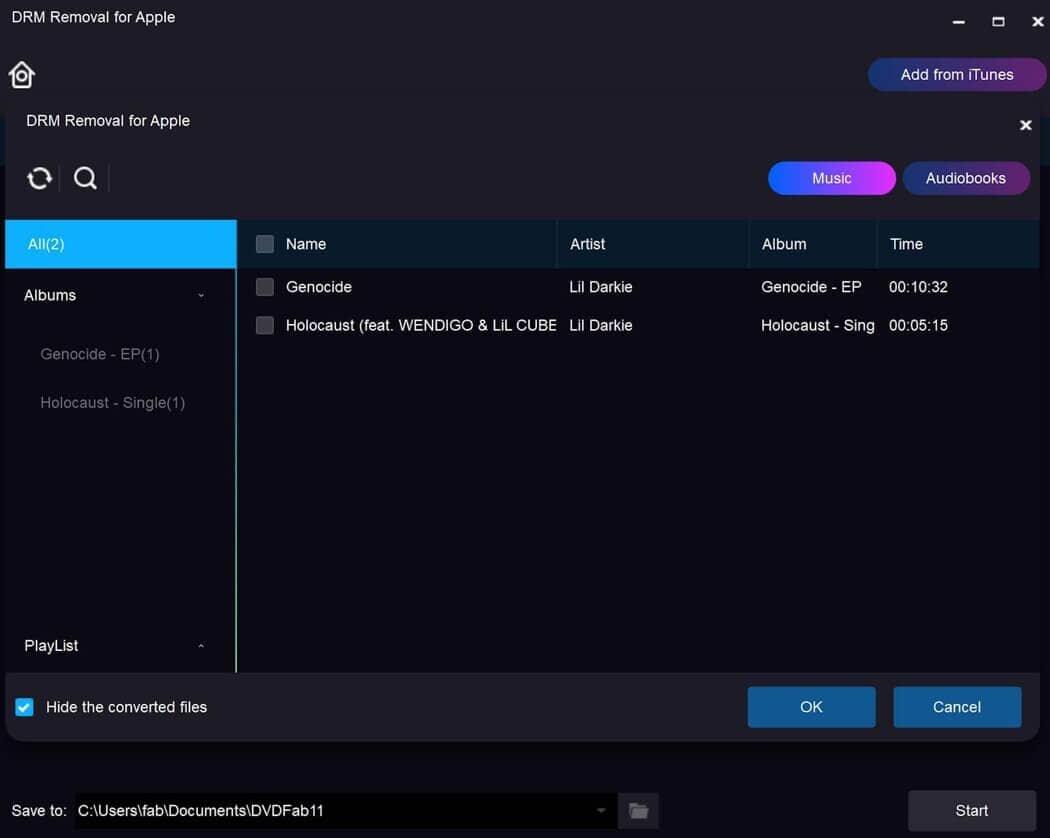 Comment supprimer les DRM des fichiers protégés:Supprimer la protection DRM pour Apple à l'aide de DVDFab