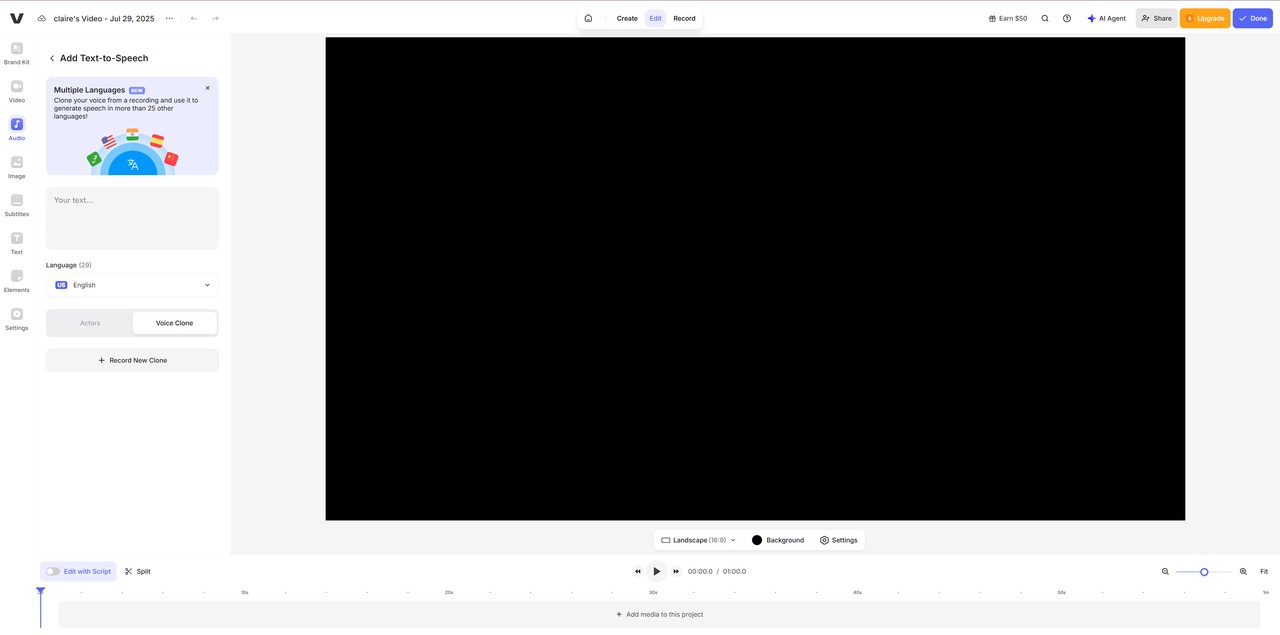 best ai voice cloning software: Veed.io