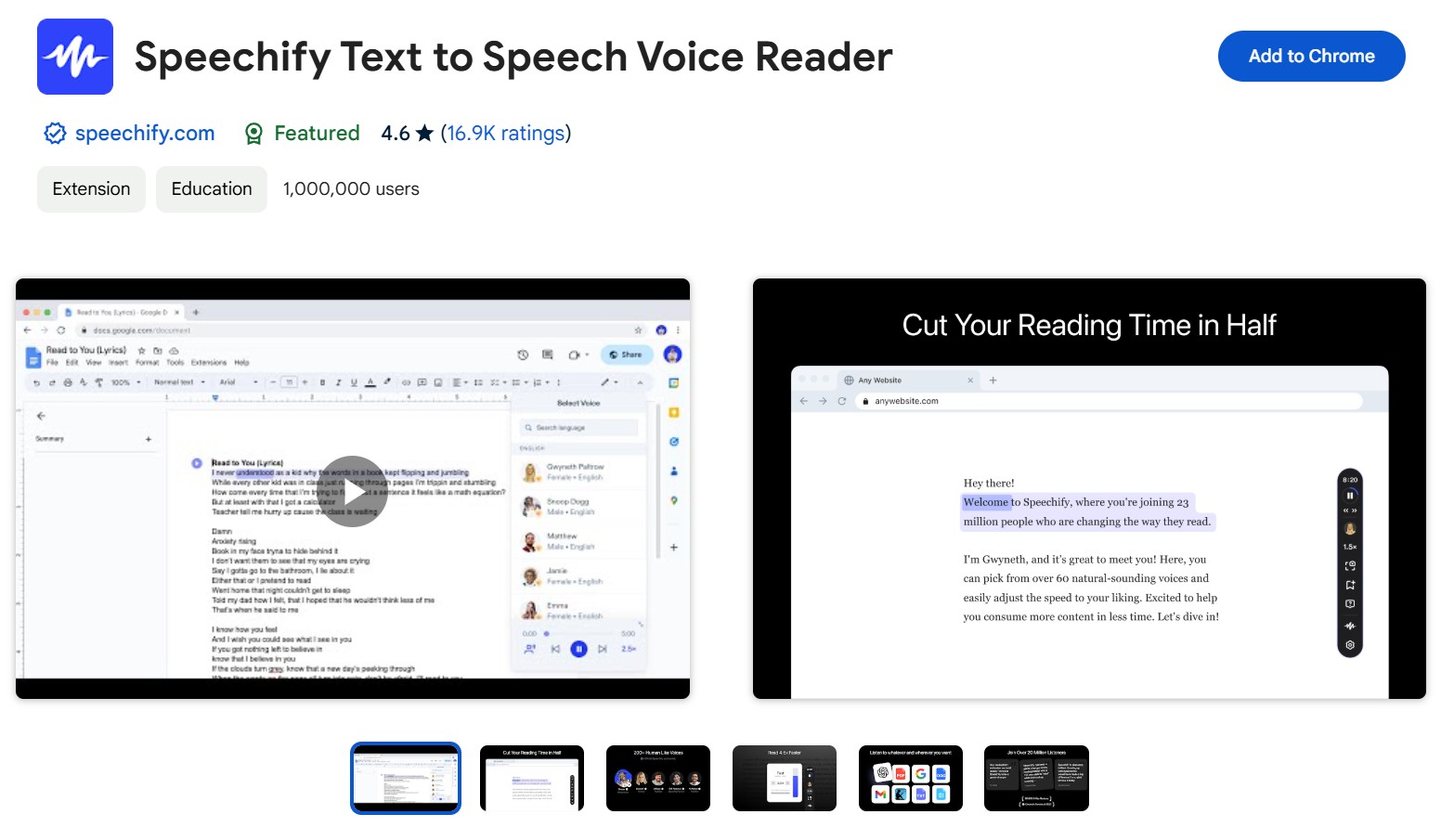 Free Text to Speech Chrome Extension