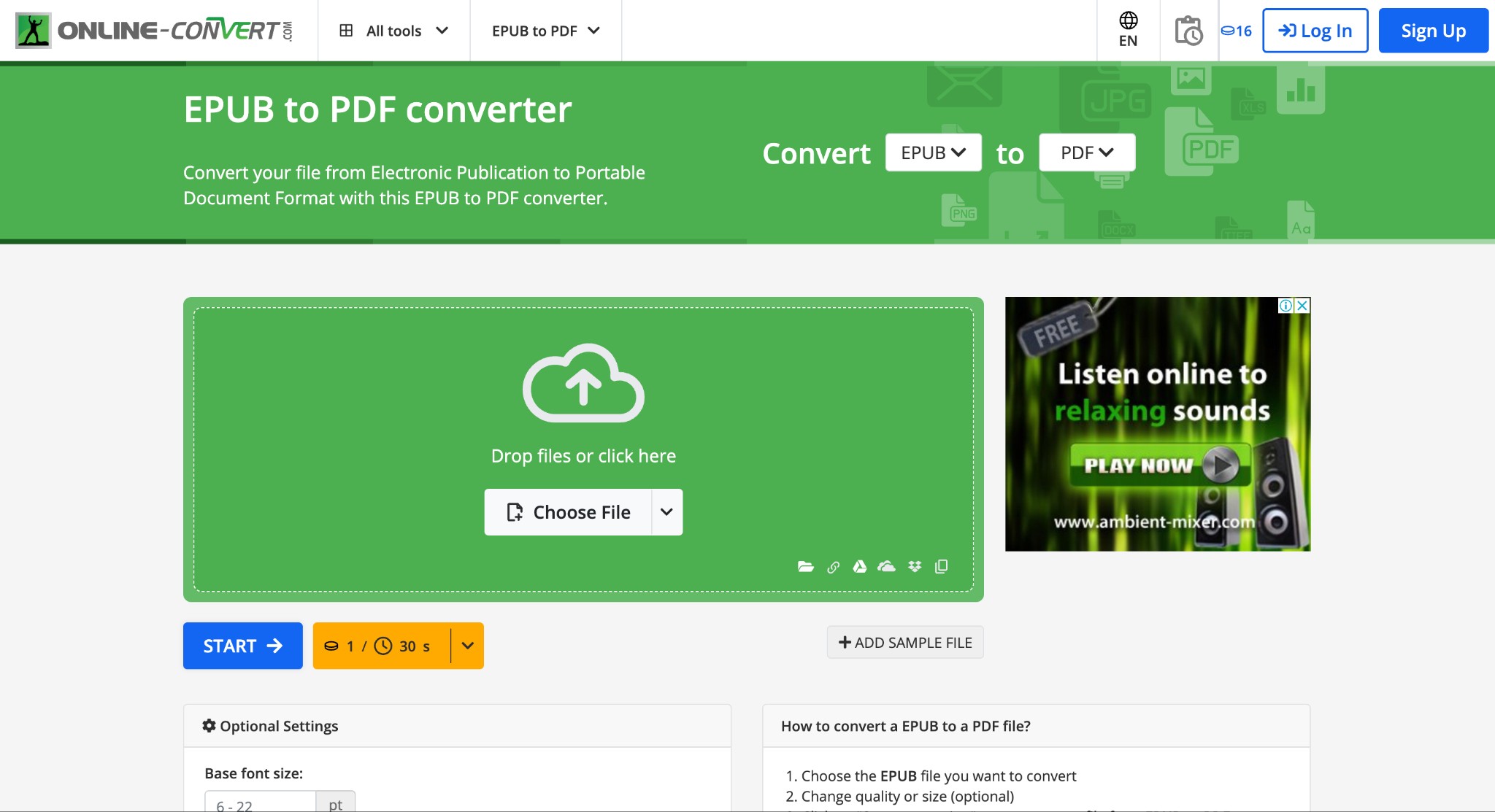 How to Convert eBook to PDF with OnlineConverter