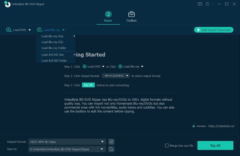 How to Rip Blu-ray to MP4 using VideoByte BD-DVD Ripper?