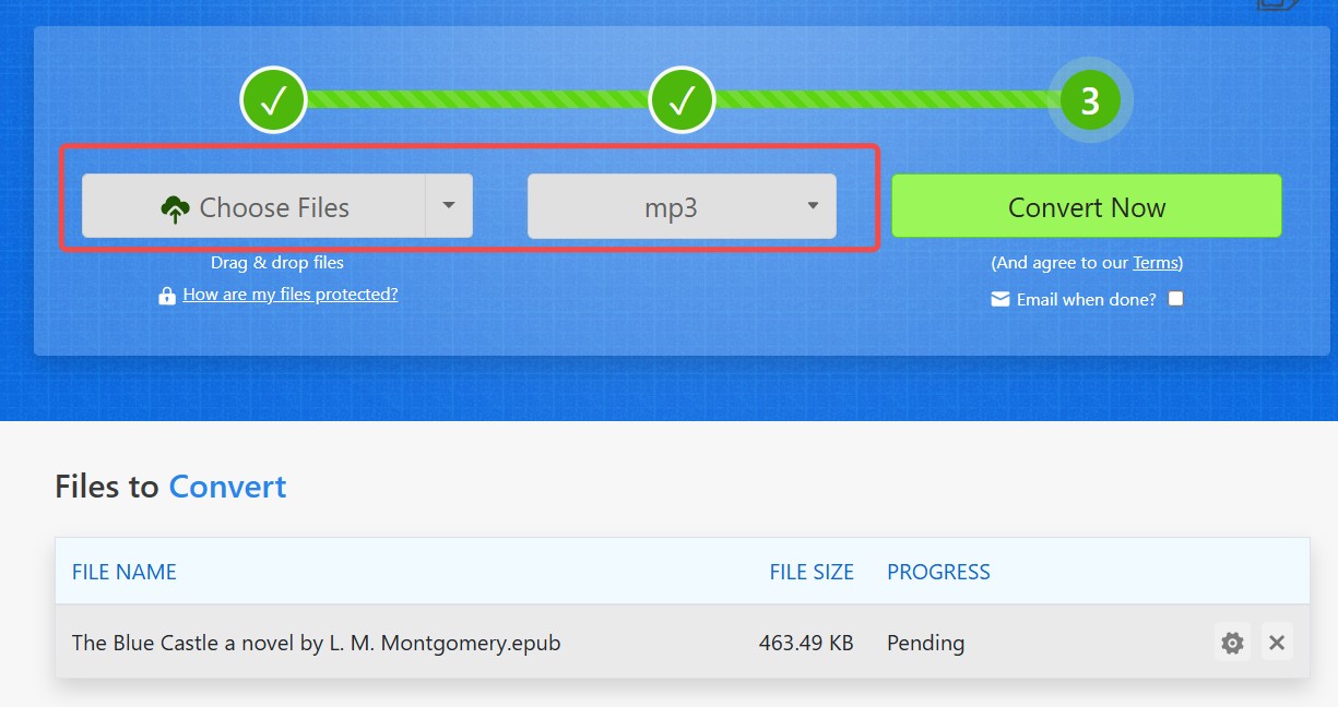 How to use this online EPUB to MP3 Converter to convert EPUB files into MP3 format