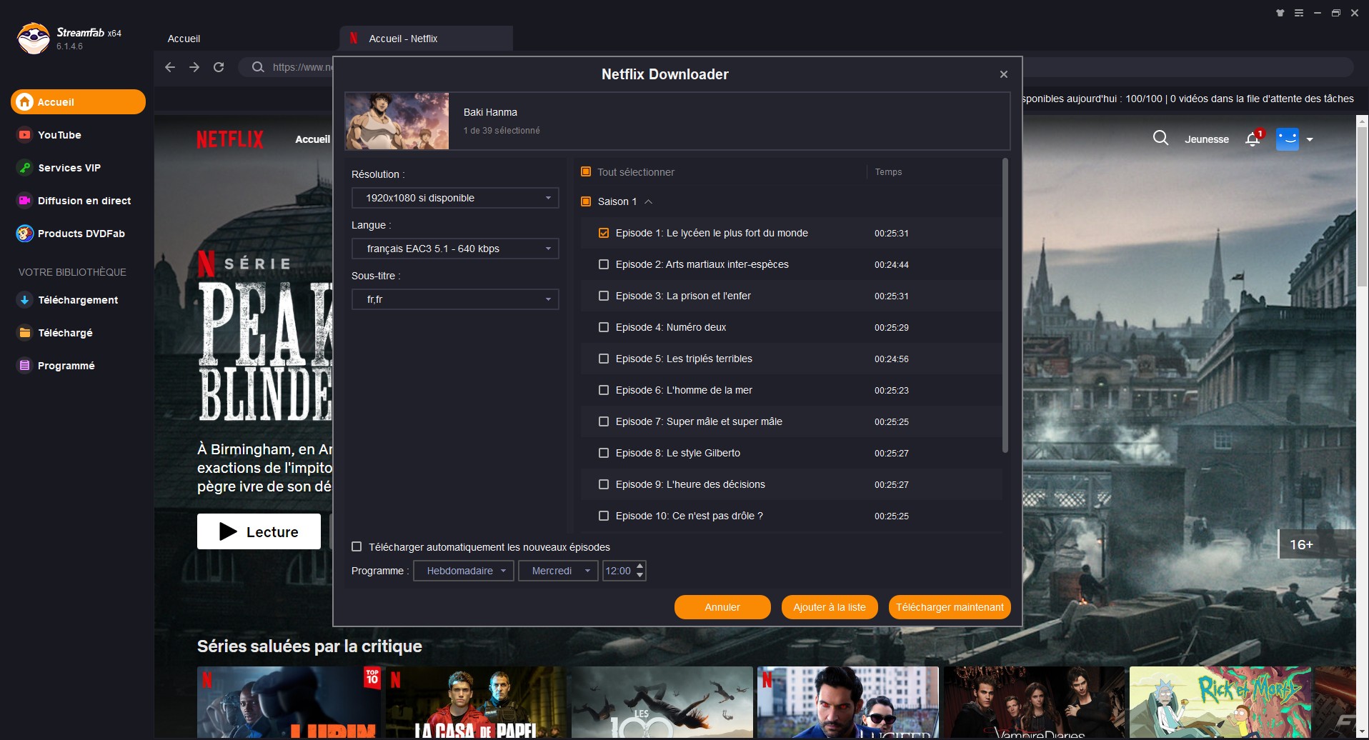 télécharger meilleurs films de science fiction avec StreamFab Netflix Downloader