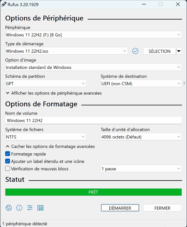 Comment créer une clé USB bootable à partir d'un fichier ISO avec Rufus