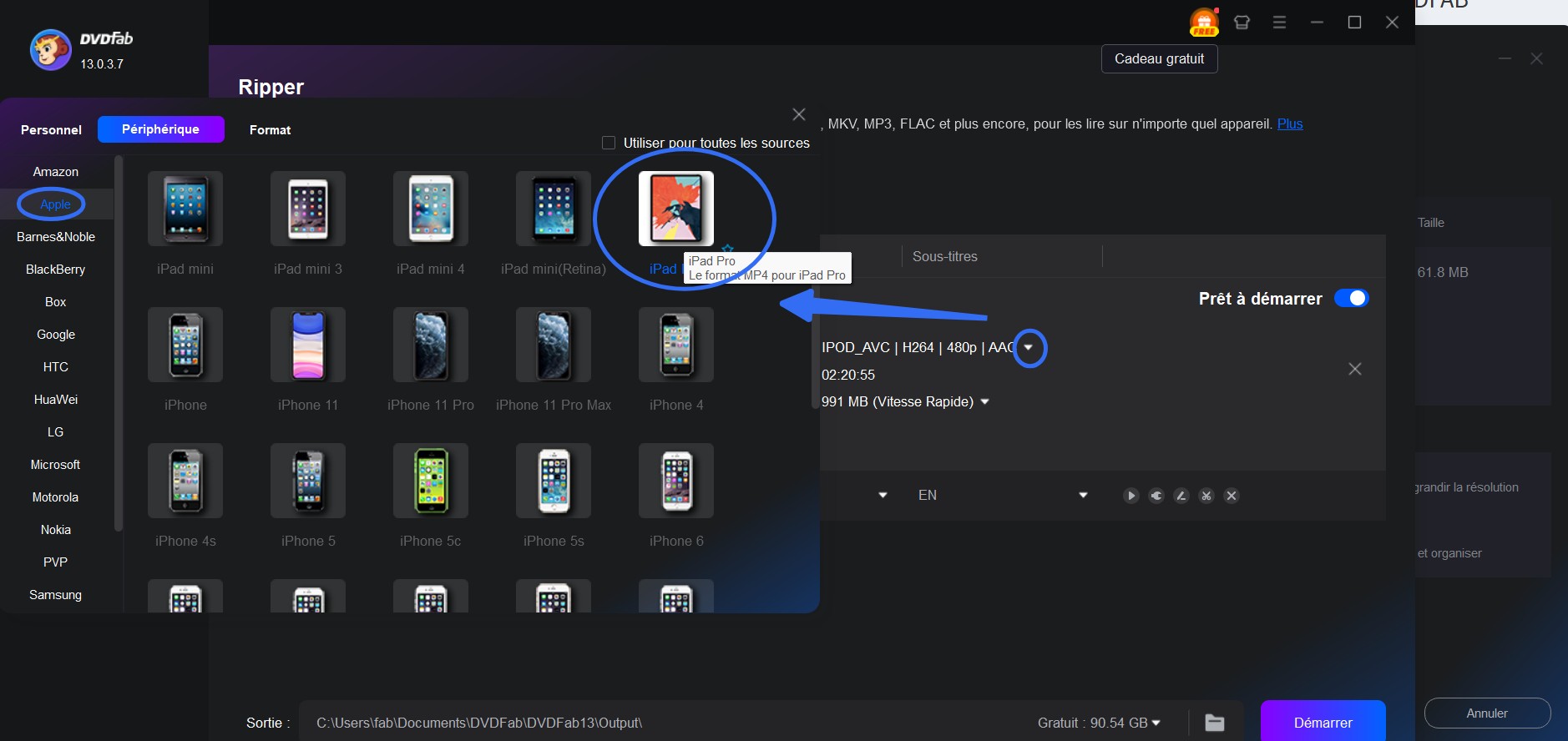 Le meilleur lecteur DVD pour iPad:Les étapes sur Voilà comment convertir DVD pour iPad