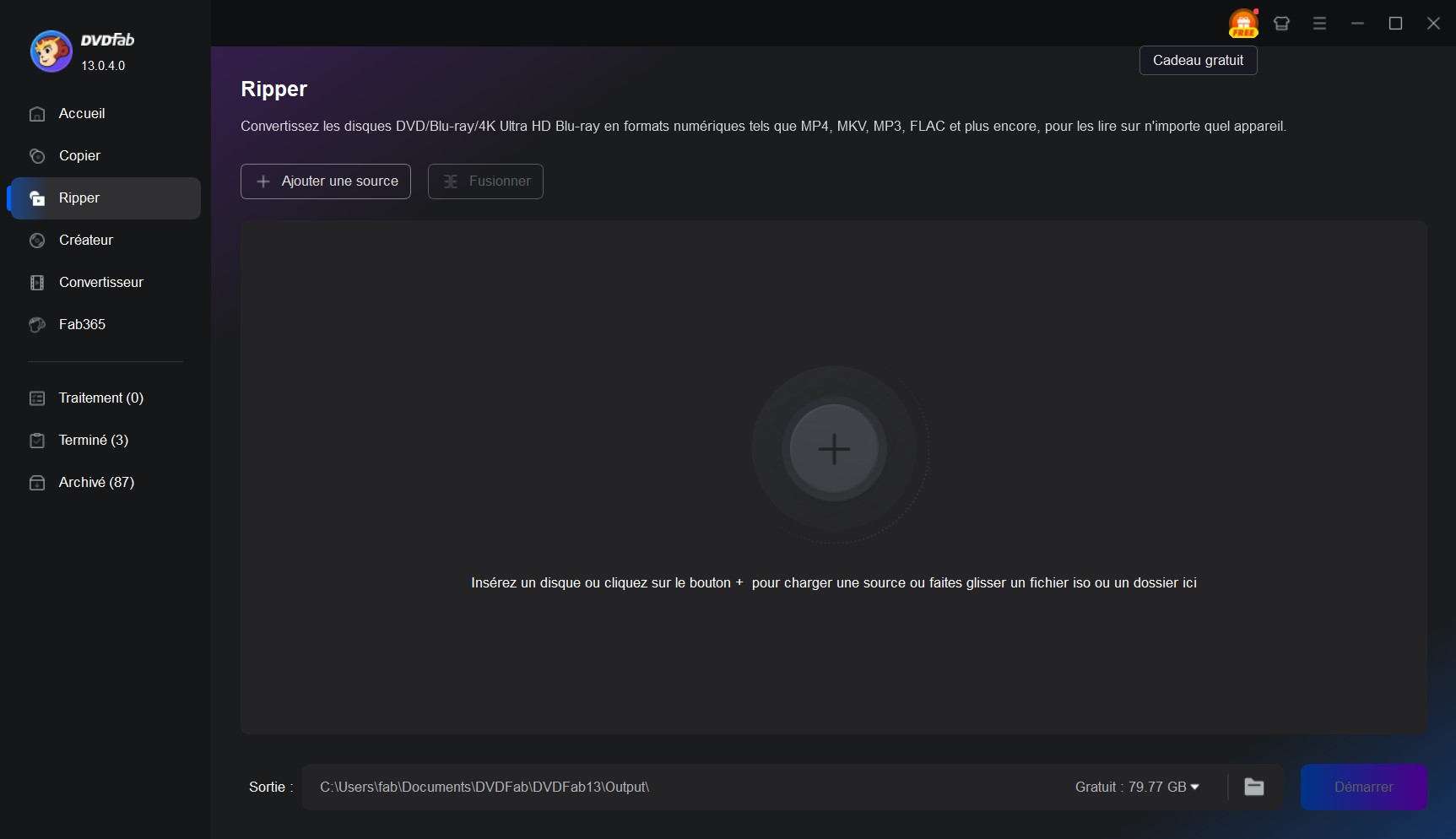 Étapes pour ripper un DVD en utilisant DVDFab