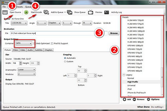 How to use Handbrake Windows 10