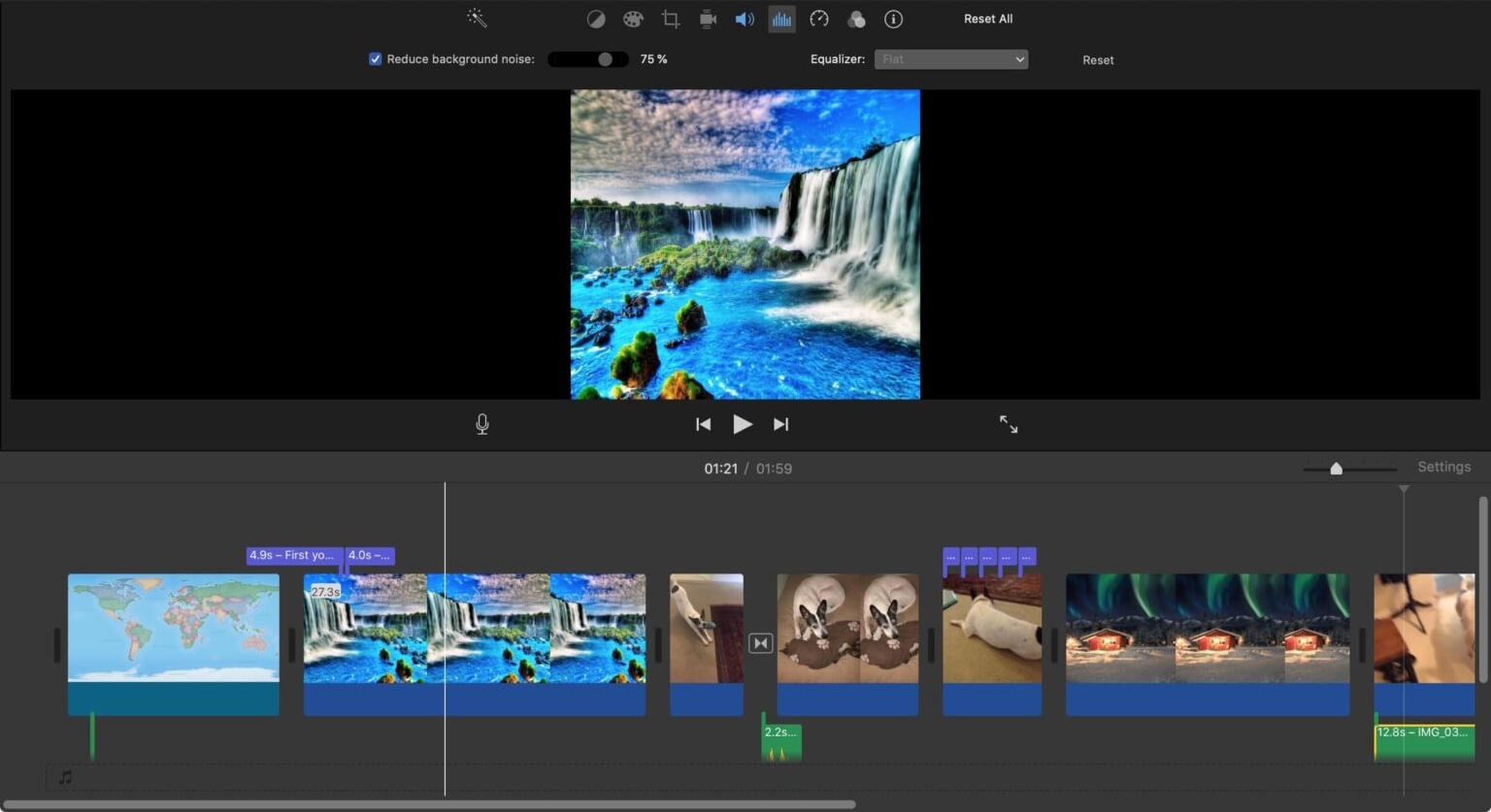 how to remove background noise from video:iMovie