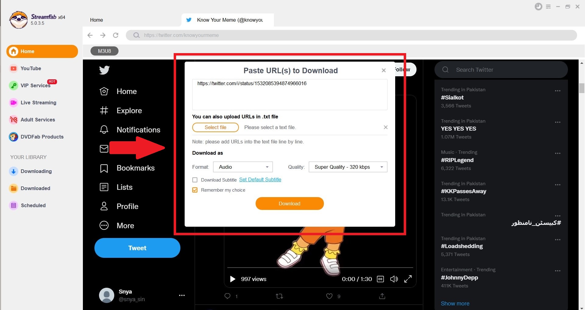 how to save videos from twitter:StreamFab Video Downloader