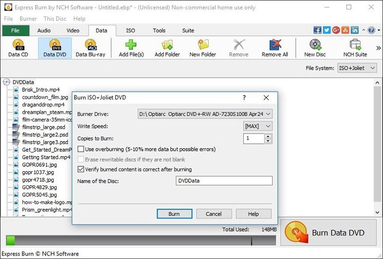 Best DVD burning software free: Express Burn