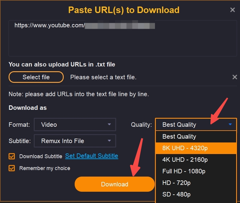 URL video downloader